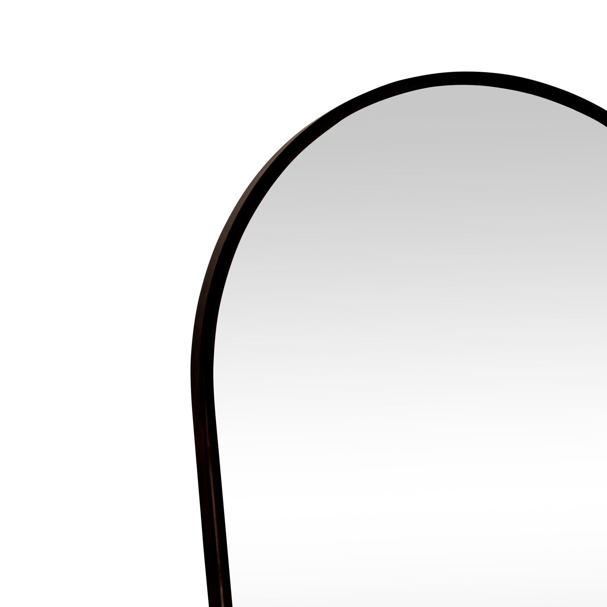 Walnut Wooden Arched Floor Mirror