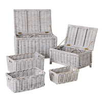 Lorne Basket Medium White Wash 49x30x22cm