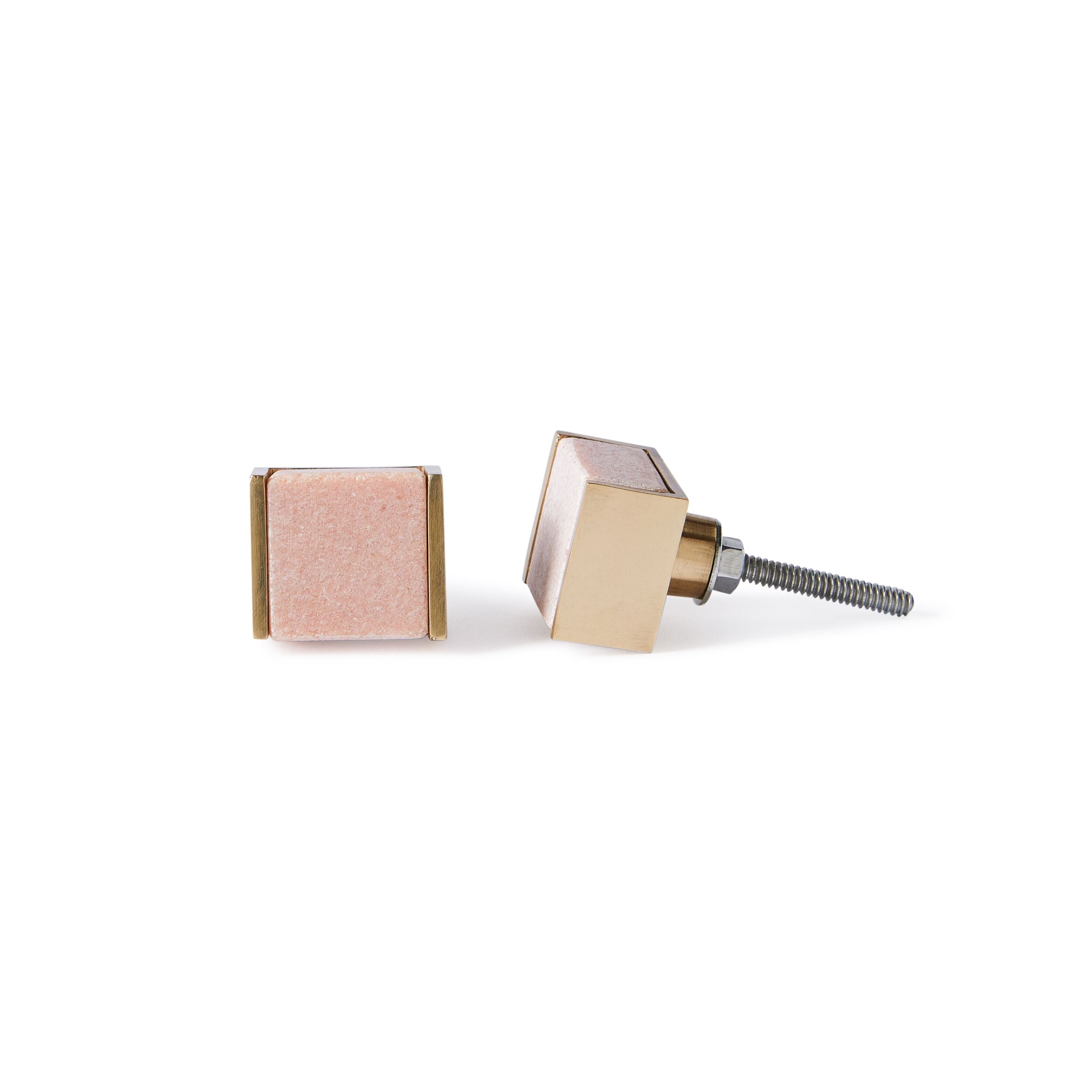 Dax Blush Cube Knob with Trim 2.9cm