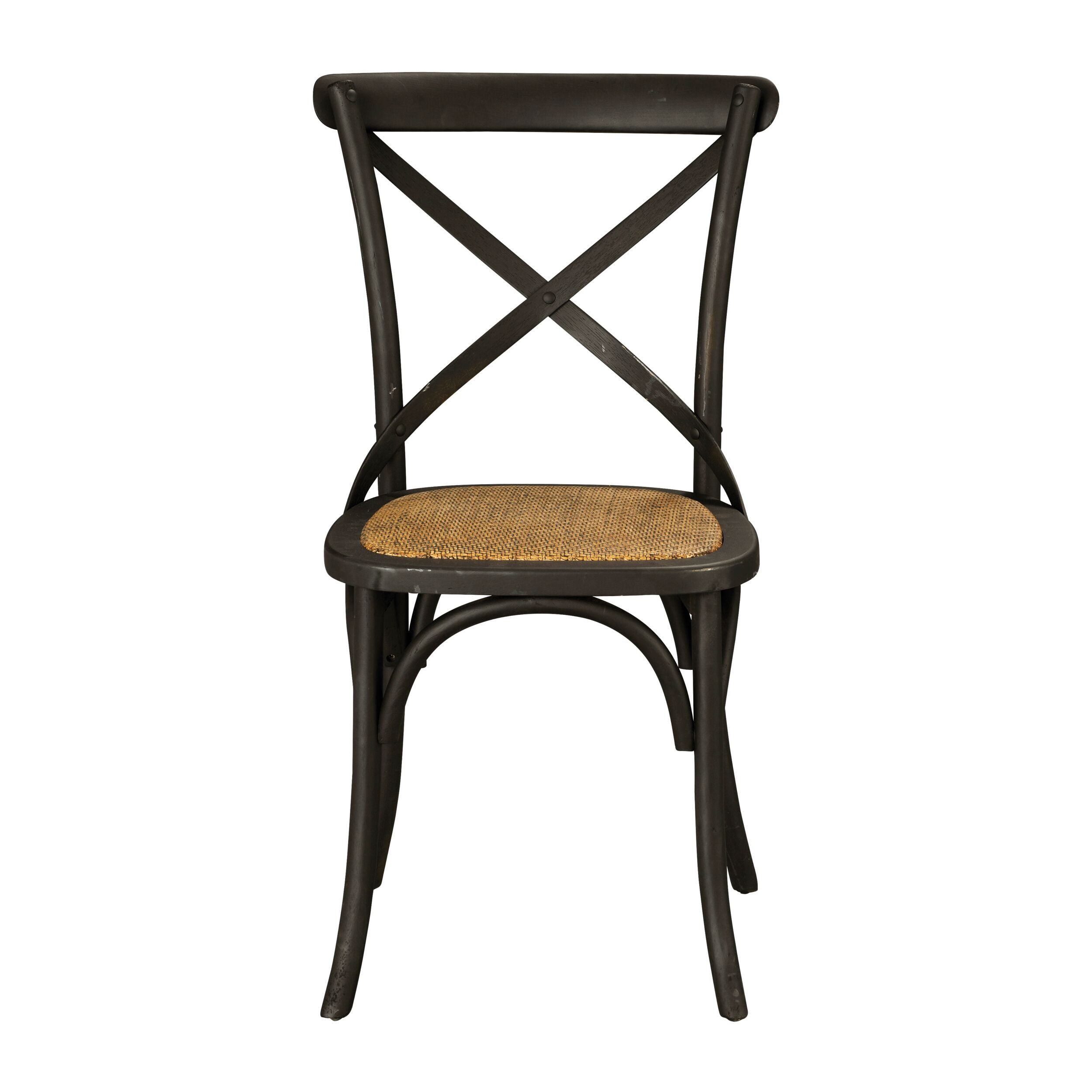 Provincial Cross Back Dining Chair Black - Image 1