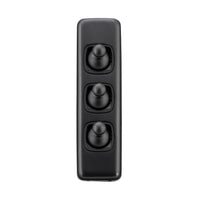 5356 Switch Flat Plate Toggle 3 Gang Matte Black H108xW30mm