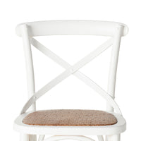 Provincial Cross Back Dining Stool Crisp White