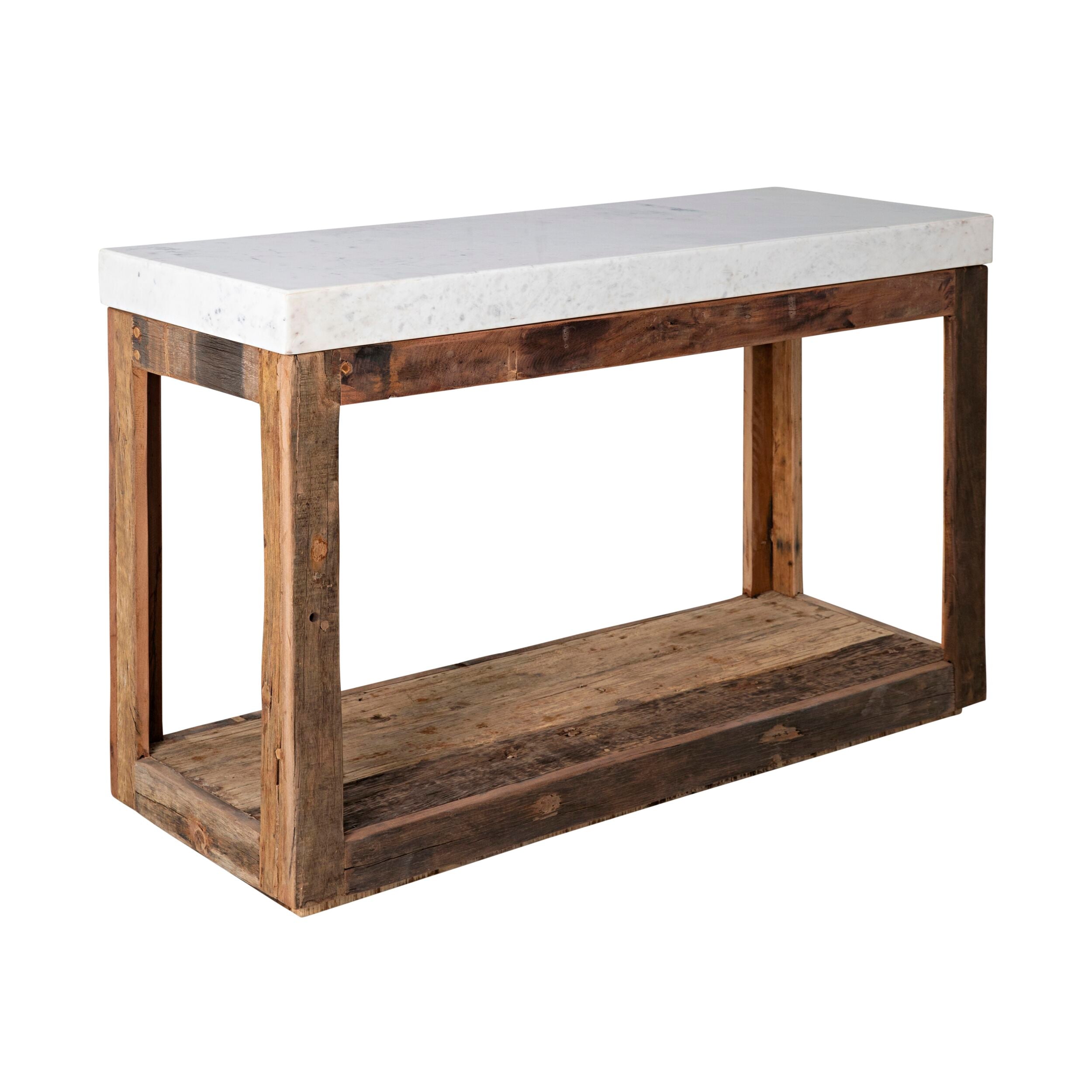 Valaro Marble & Reclaimed Timber Kitchen Workbench 130cm