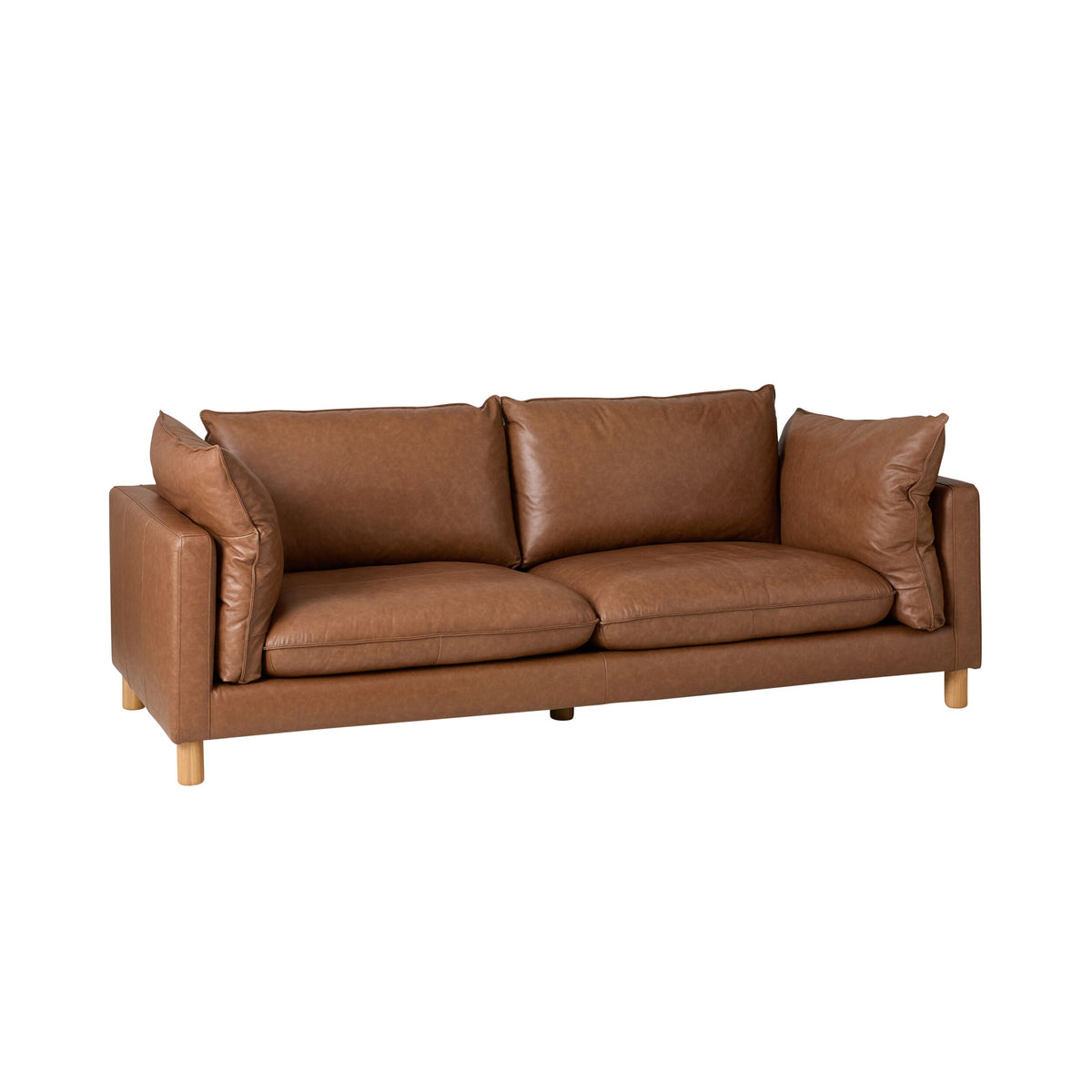 Whitehaven Leather 3 Seater Sofa Vintage Saddle