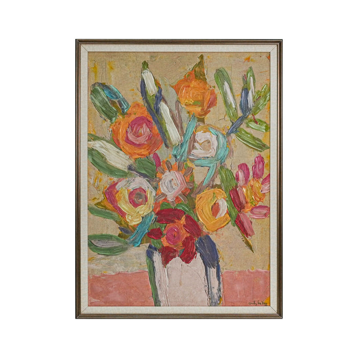 Sunburst Bouquet Framed Textured Print 100x135cm