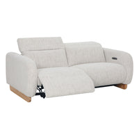 Bellano 3 Seater Recliner Natural Textured Slub