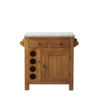 Oakford Workbench With Wine Rack - Granite Top 95 x 58 x 90 cm