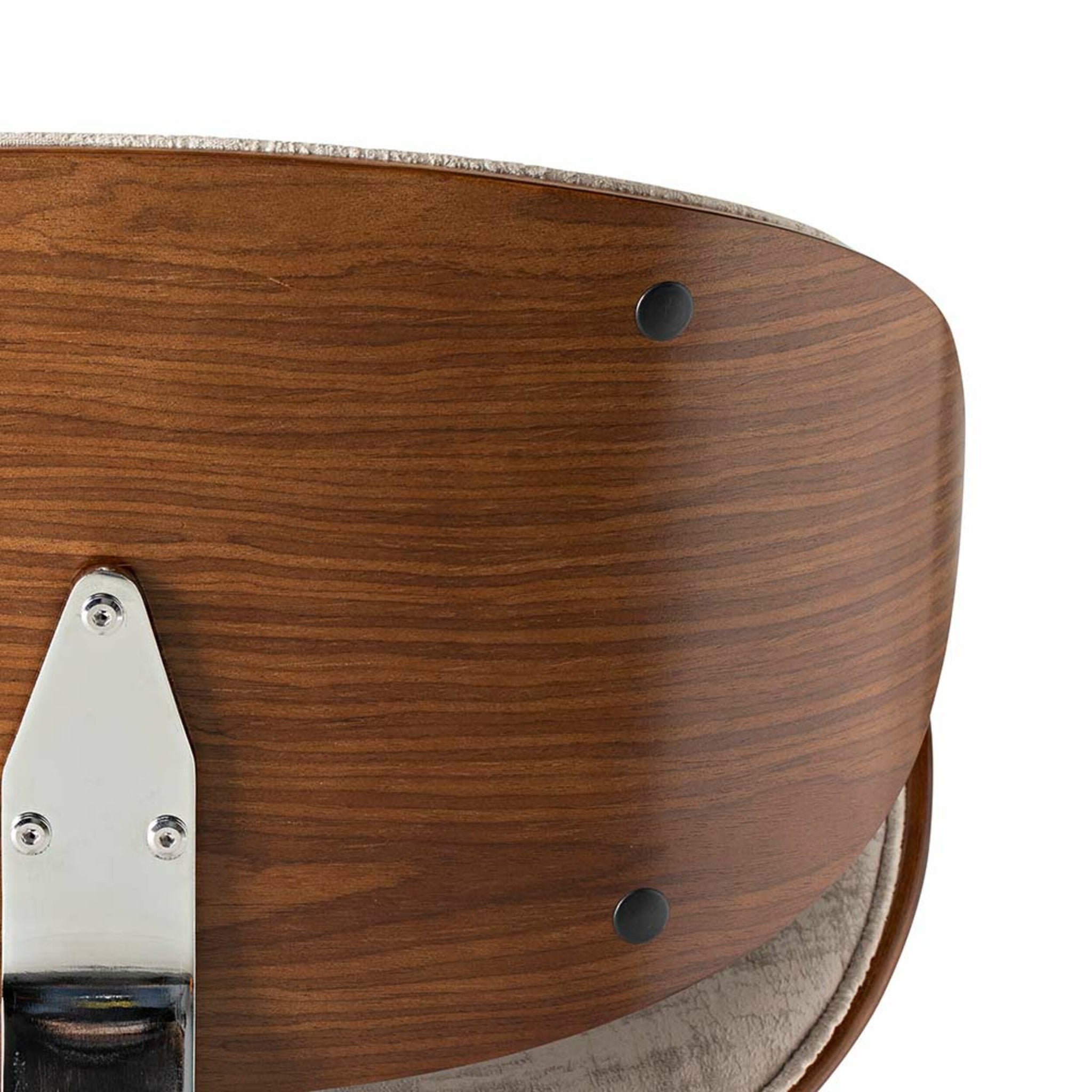 Jetson Desk Chair Timber Veneer Back Brushed Pebble Velvet