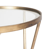 Ashika Glass & Gold Side Table 40x40x68cm