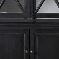 Finchley Display Cabinet Distressed Black 4 Door
