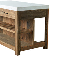 Valaro 150 Marble & Reclaimed Timber Double Kitchen Workbench