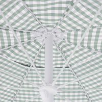 Amalfi Umbrella Scallop Edge Green/White Gingham