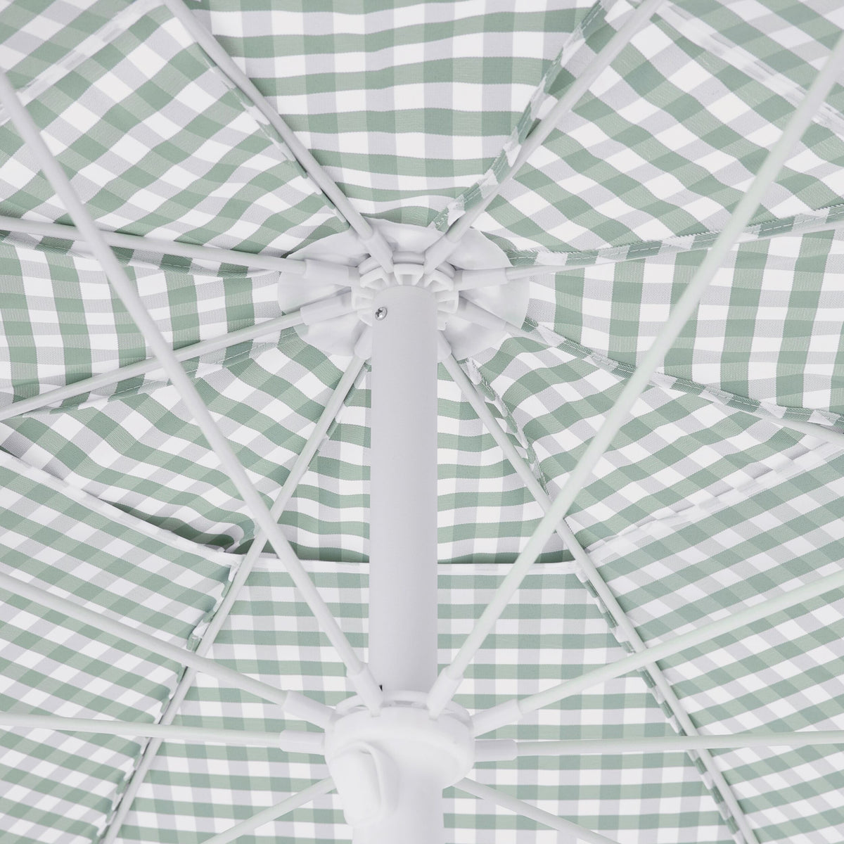 Amalfi Umbrella Scallop Edge Green/White Gingham