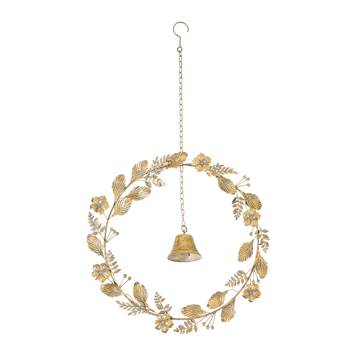 Heirloom Brass Botanical Christmas Wreath 55cm