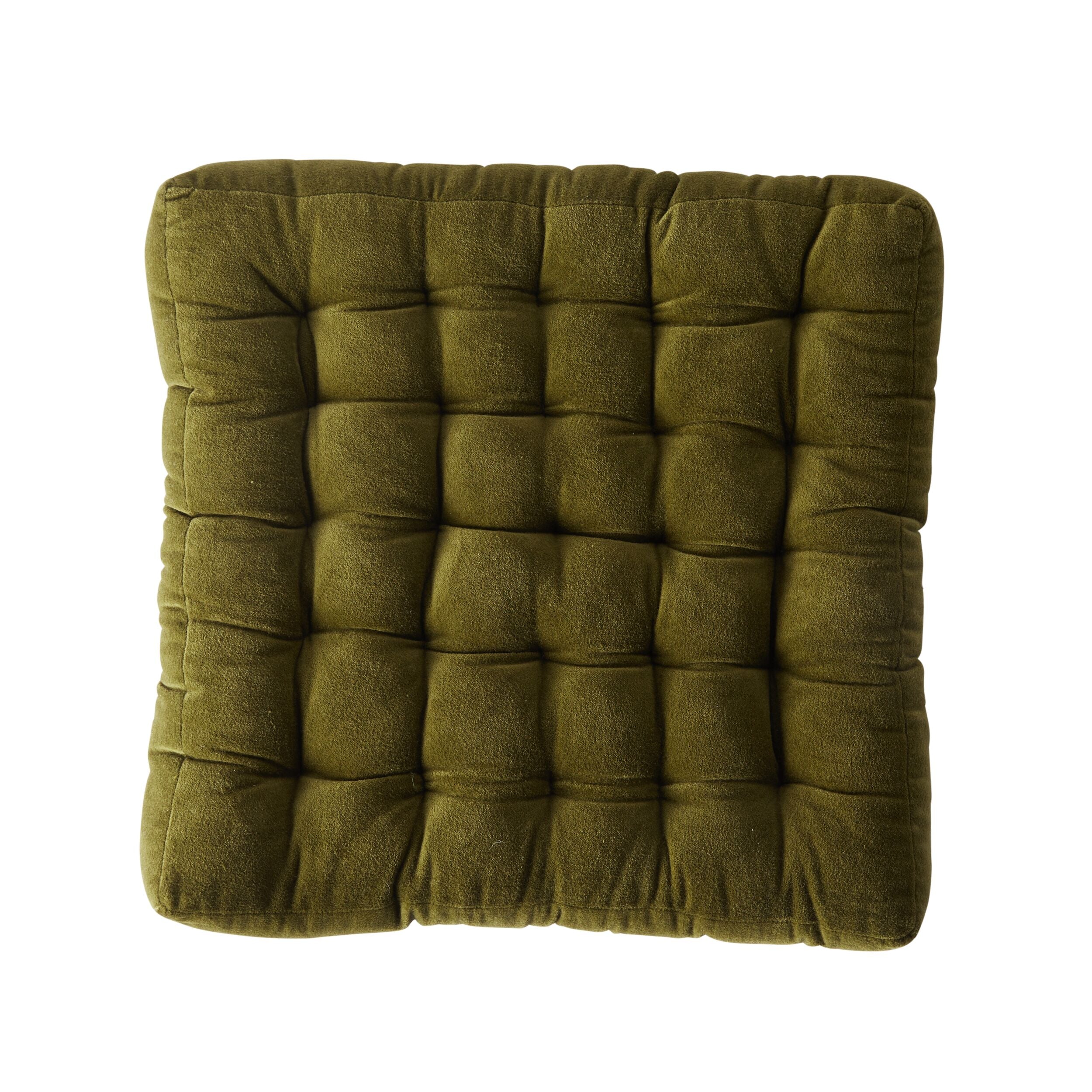 Samy Cotton Velvet Olive Green Seat Cushion – Early Settler Australia