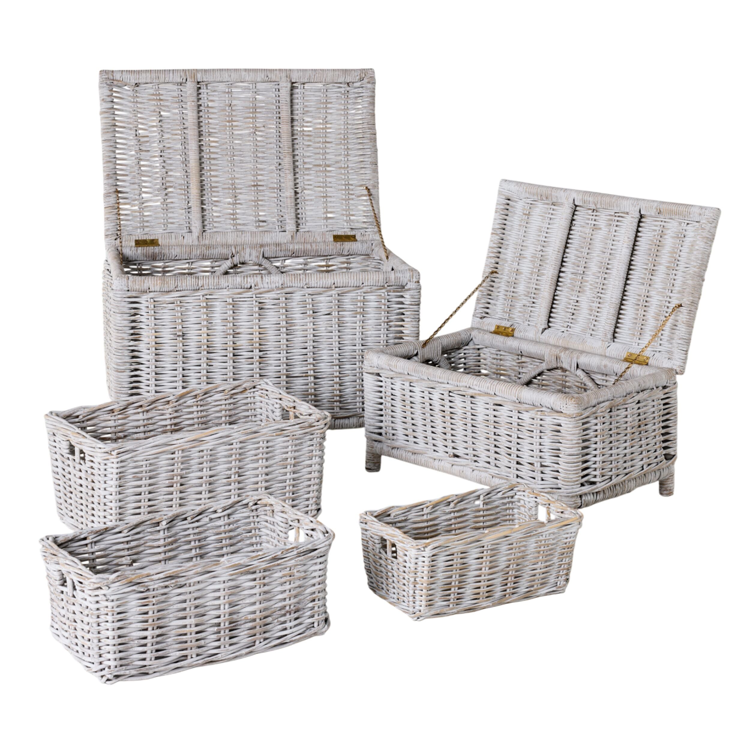 Lorne Basket Small White Wash 43x25x18cm