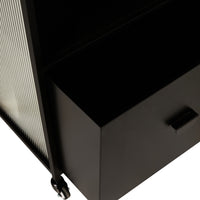 Nero Kitchen Island Bench with Drawer Black 120cm