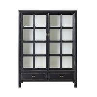 Sansha 2 Door & 2 Drawer Display Cabinet Black & White
