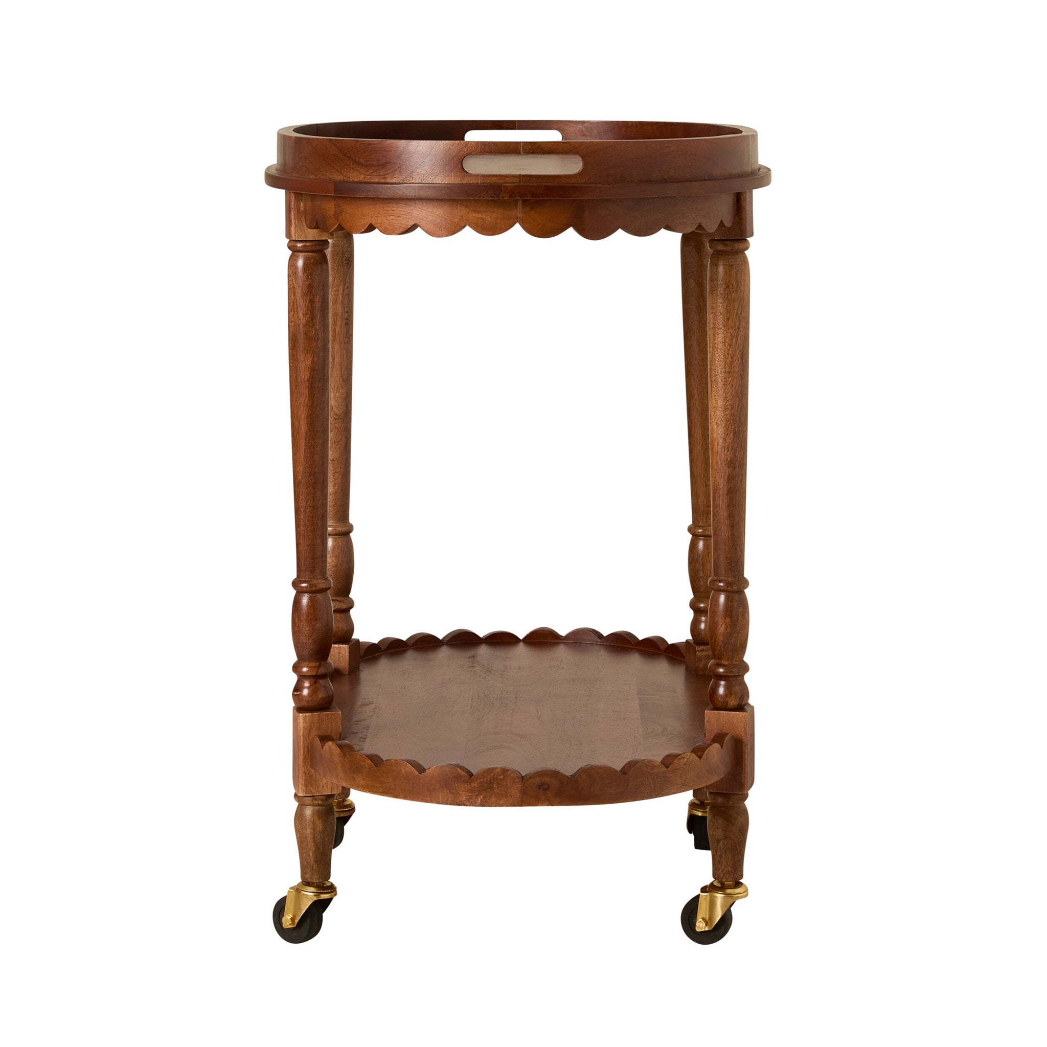 Sati Scalloped Wooden Trolley