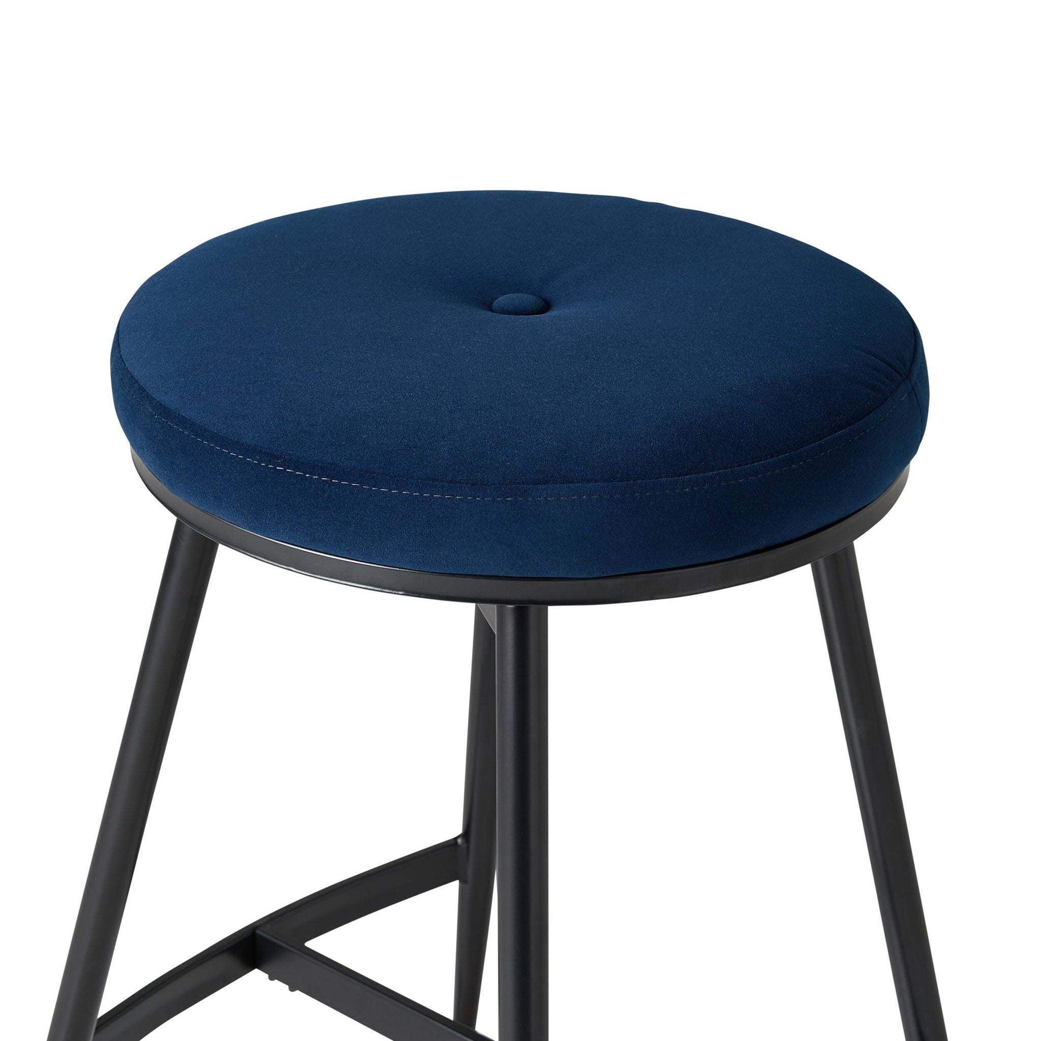 Ember Velvet Swivel Bar Stool Navy