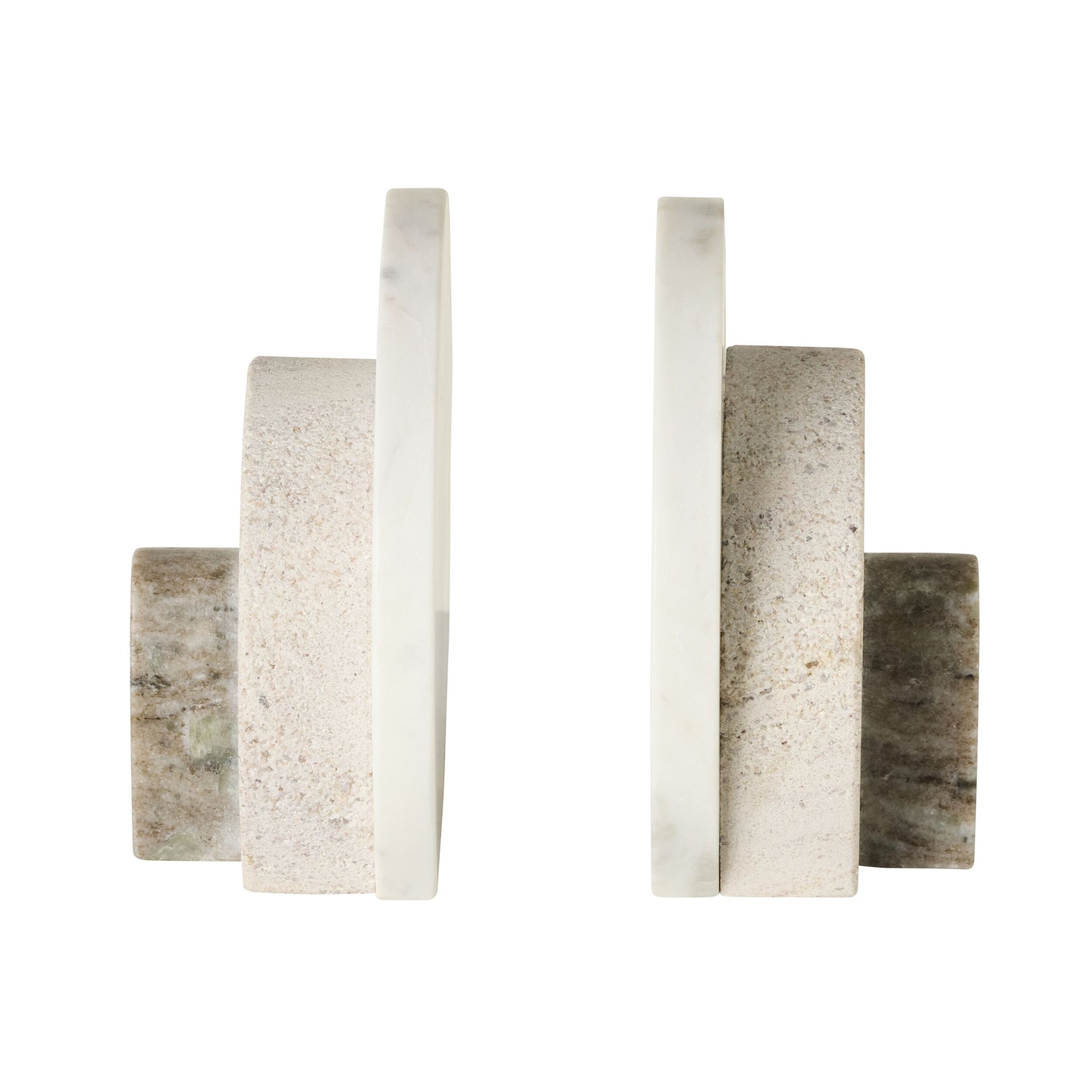 Beige Marble Orb Bookends (Set of 2)