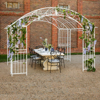 Versailles Gazebo Antique White with Light Grey Canopy NEW BRUSHED FINISH