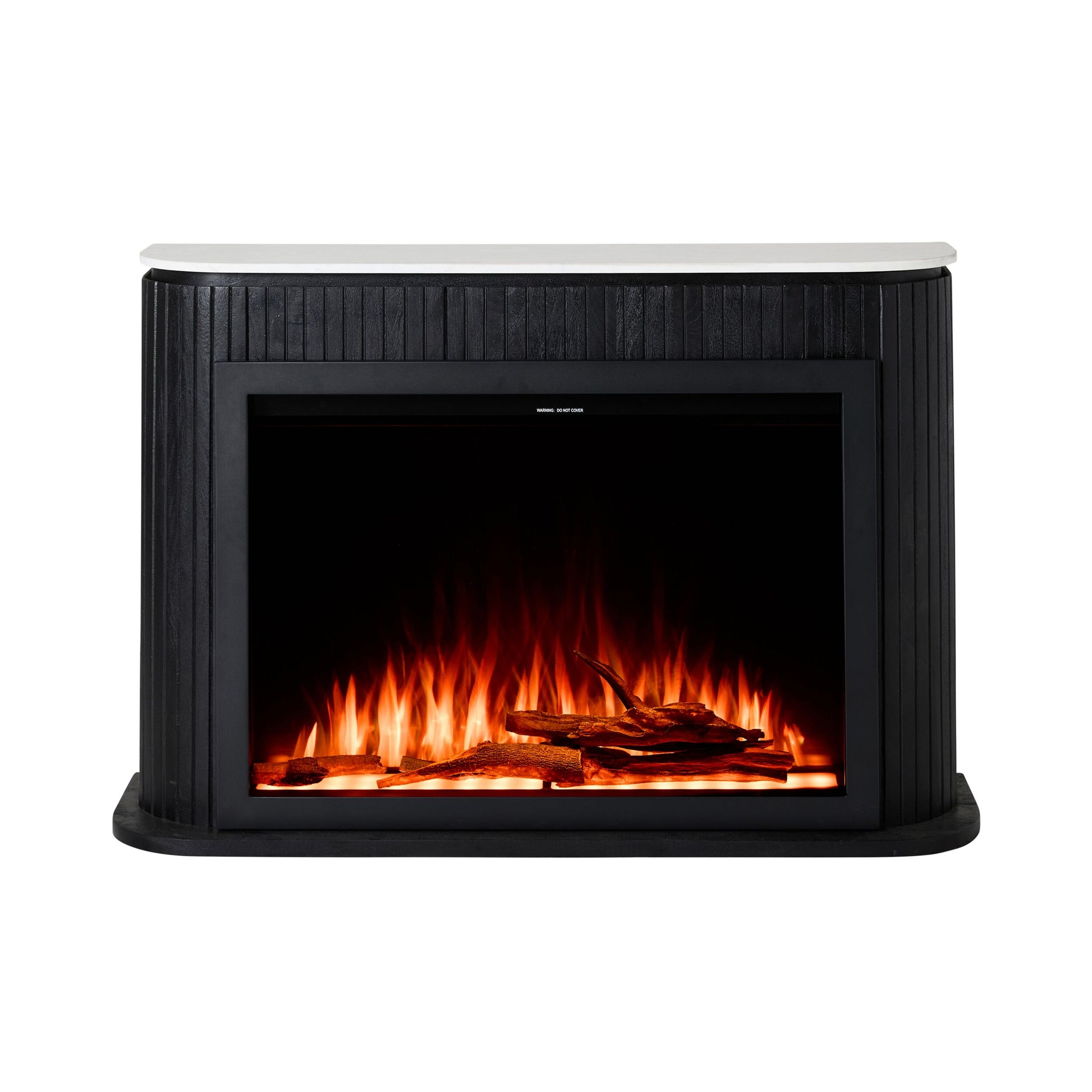 Deva Fireplace Black with Insert Package