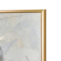 Grey and Gold Floral Canvas Print 102.6x142.6cm