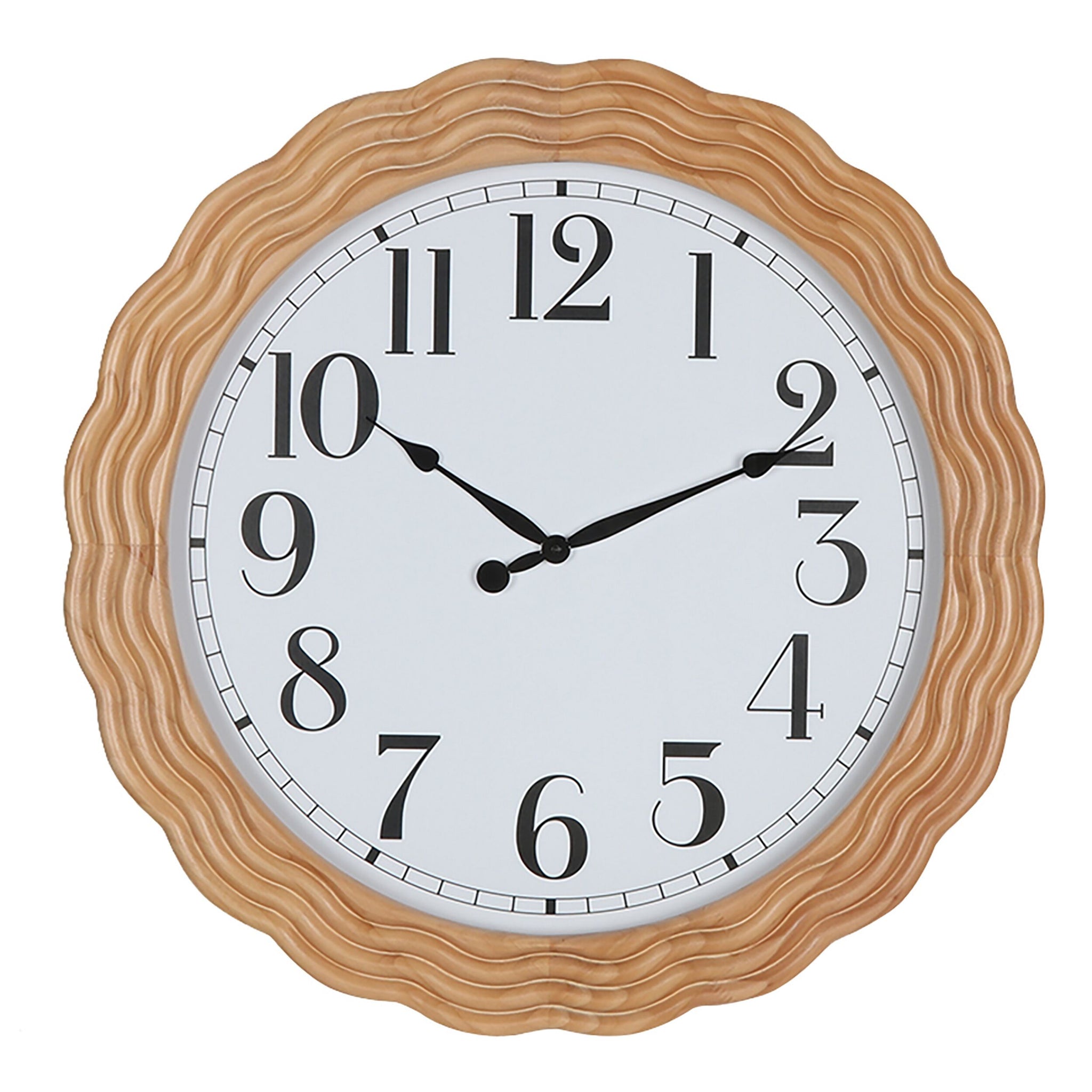 Wavy Wooden Wall Clock 68Cm