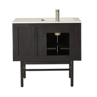 Ezra Single Bathroom Vanity Mahogany with Stone Top 910mm Package