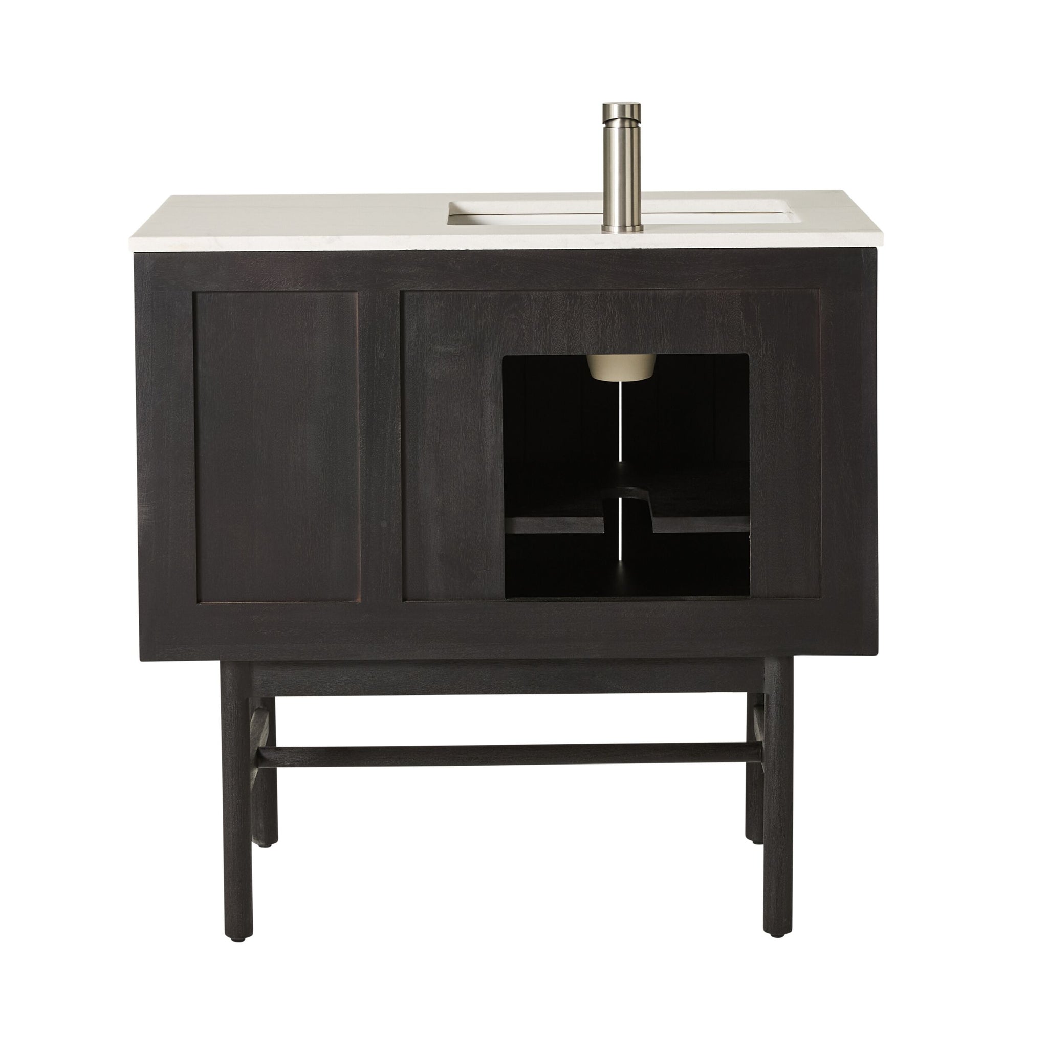 Ezra Single Bathroom Vanity Mahogany with Stone Top 910mm Package