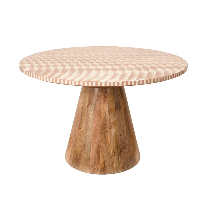 Nylah Bone Inlay Dining Table 120cm