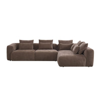 Torino 3 Seater Modular Chaise Chocolate