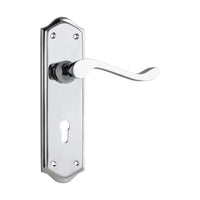 0875 Door Lever Henley Lock Pair Chrome Plated H180xW50xP58mm