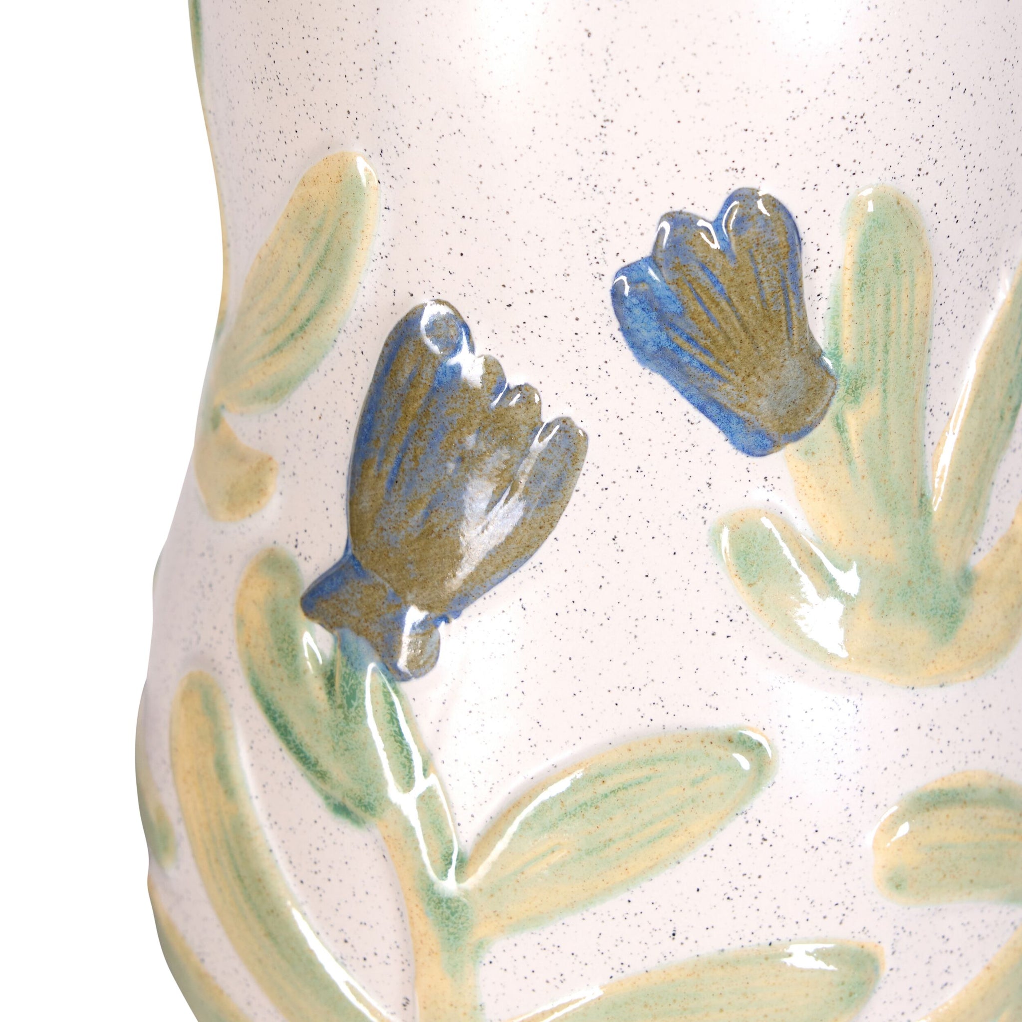 Meadow Song Tall Fluted Ceramic Vase