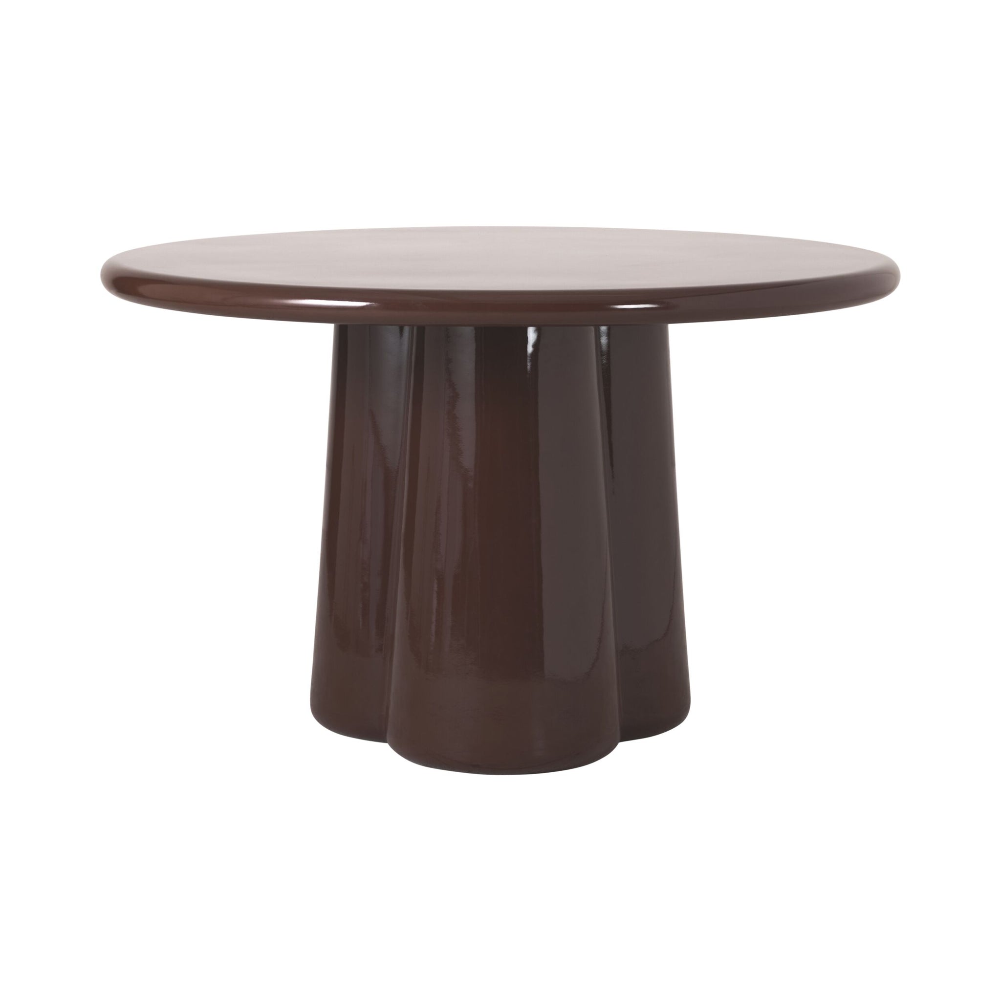 Pavia Round Dining Table Gloss Dark Cocoa
