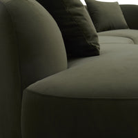 Wylder 4 Seater Curved Sofa Velvet Eucalyptus