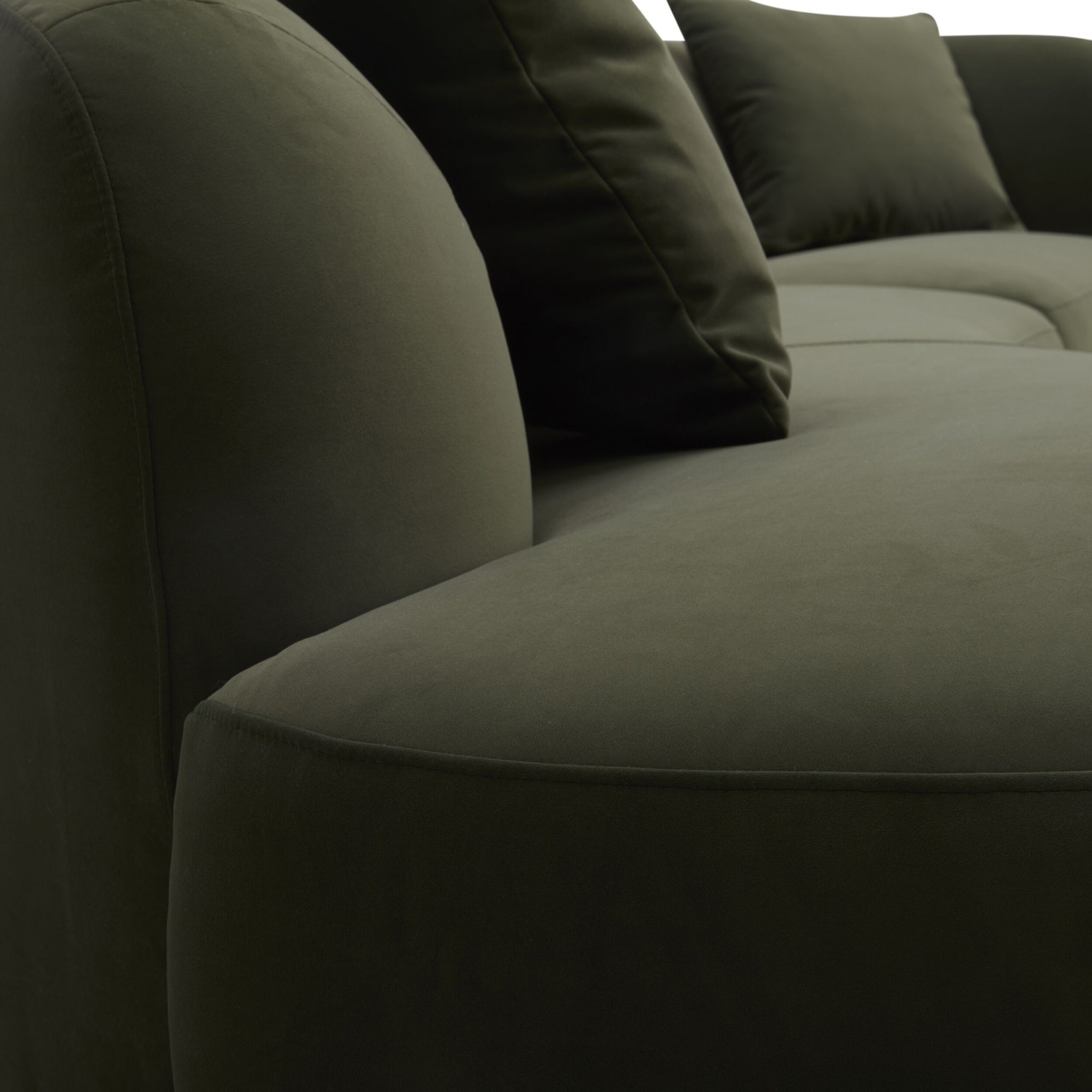 Wylder 4 Seater Curved Sofa Velvet Eucalyptus