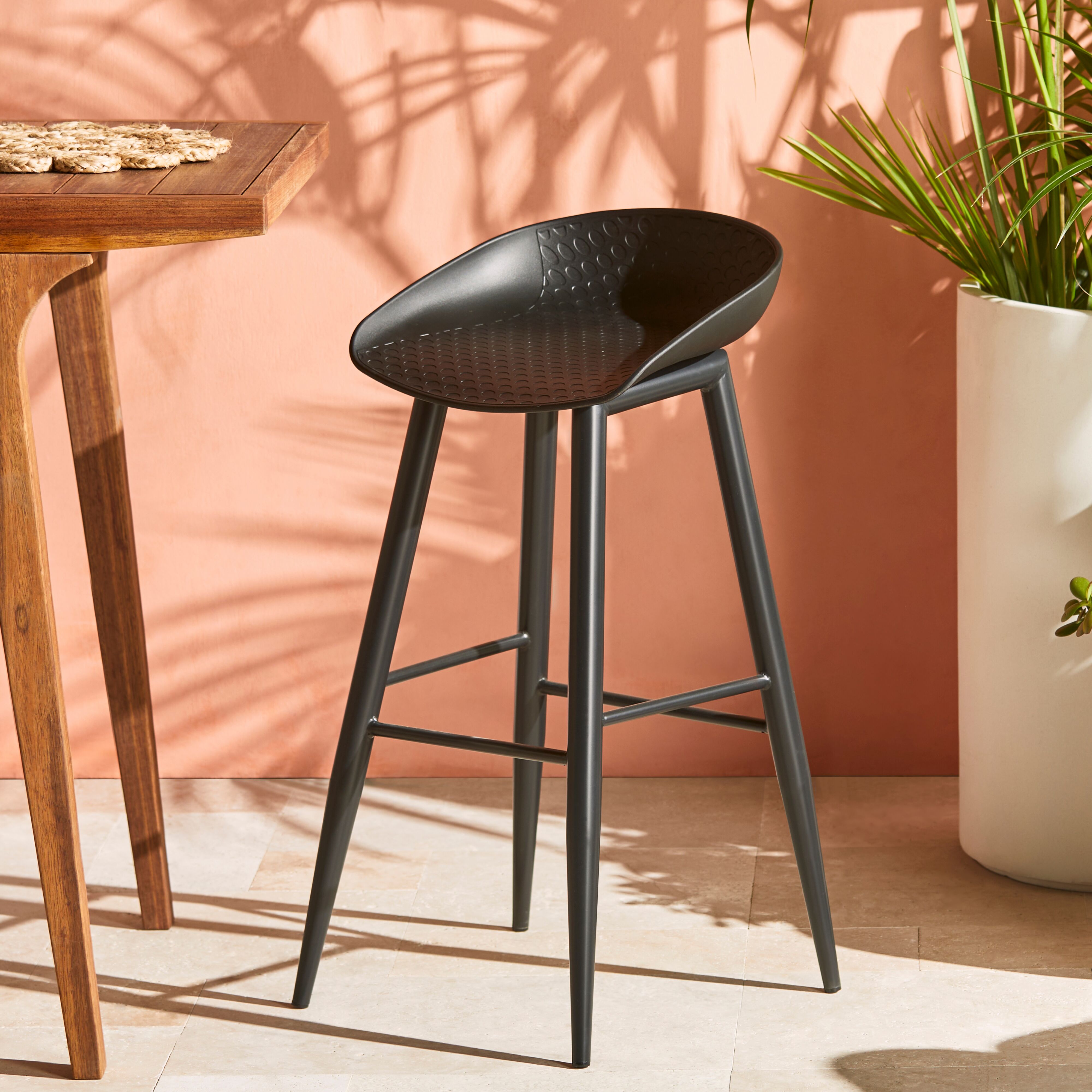 Saddle Outdoor Bar Stool Black Early Settler AU