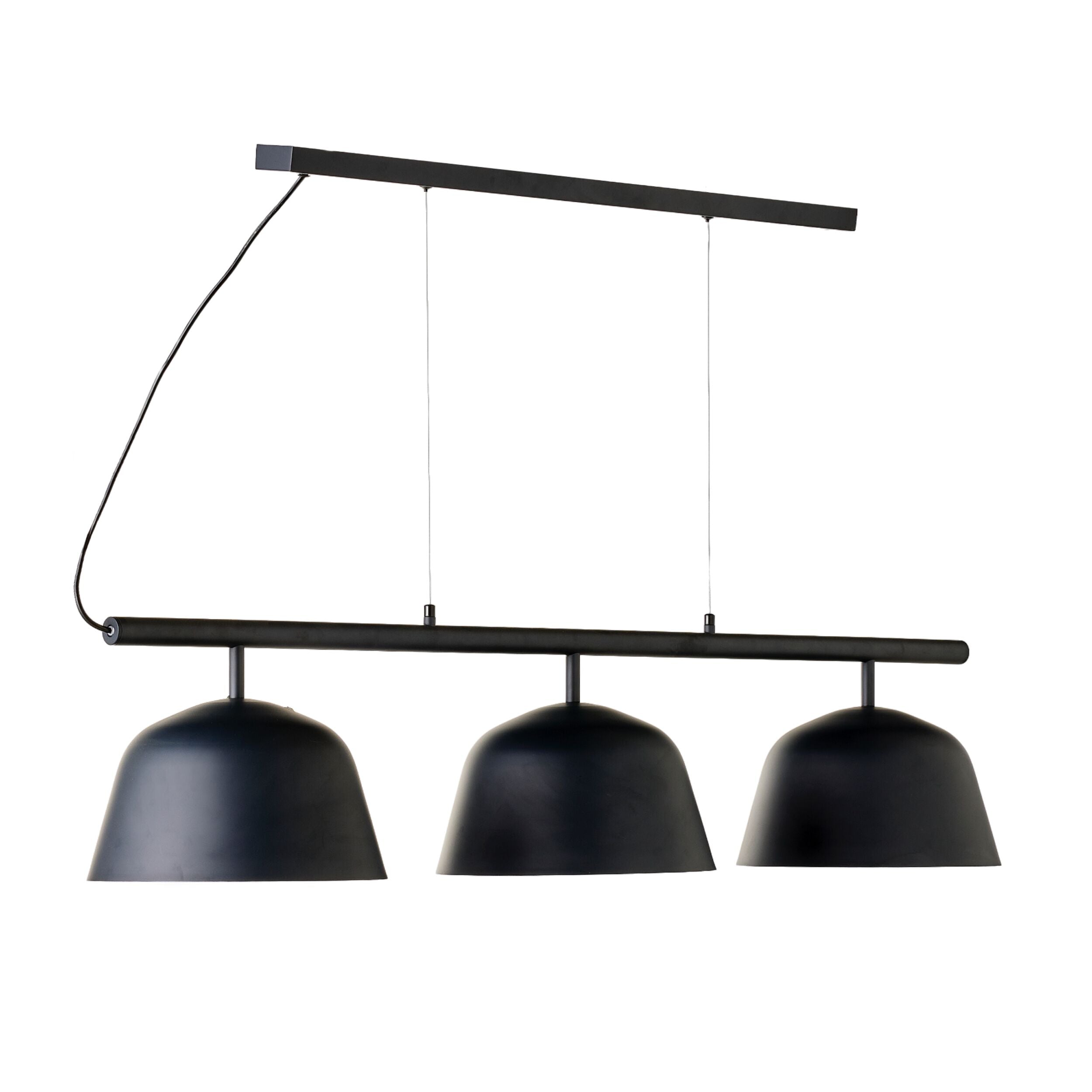 Anglesea 3 Light Metal Shade Pendant Charcoal 120cm