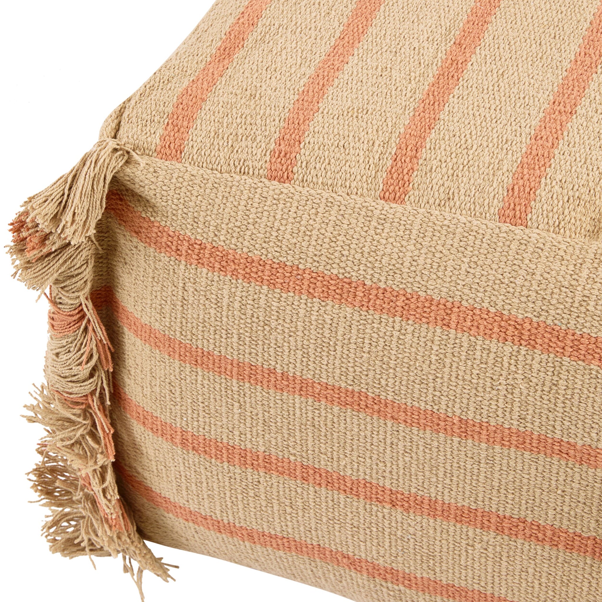 Arizona Square Fringed Pouf Natural