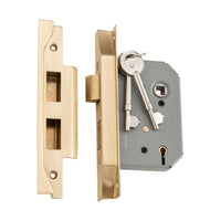 4050 Mortice Lock 5 Lever Rebated Satin Brass CTC57mm Backset 57mm