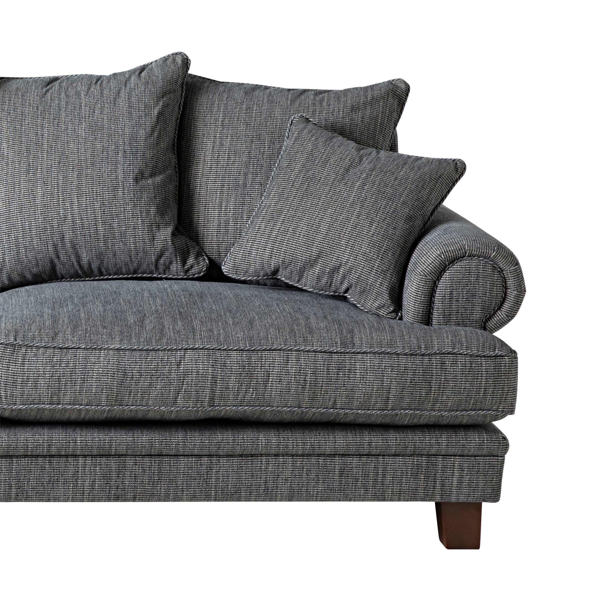Lisette 3.5 Seater Linen Weave Sofa Charcoal Grey Custom C-001