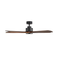 Breeze 132cm Indoor DC Fan - Black with Dark Walnut Timber Blades