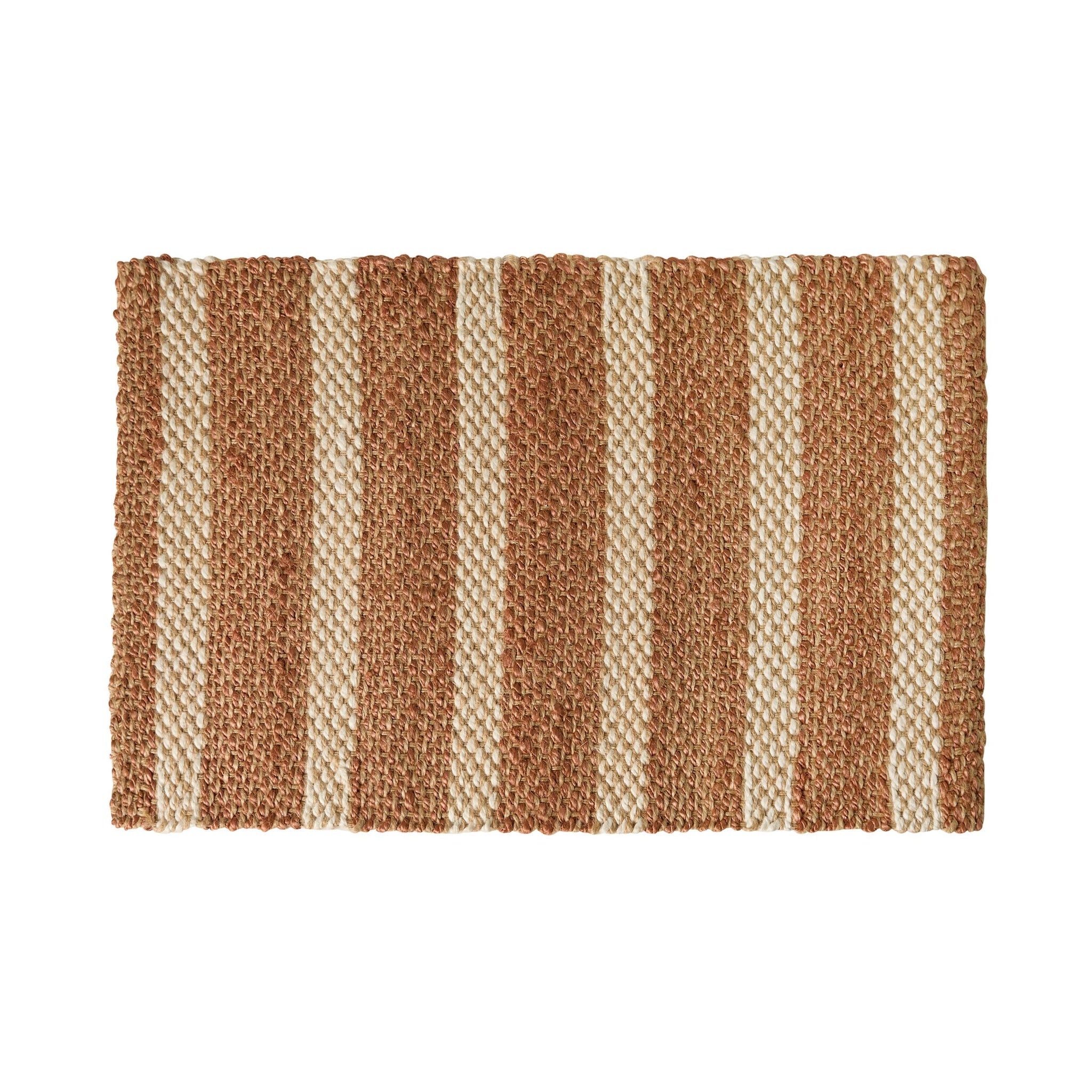 Natural Cream Stripe Jute Doormat 90cm