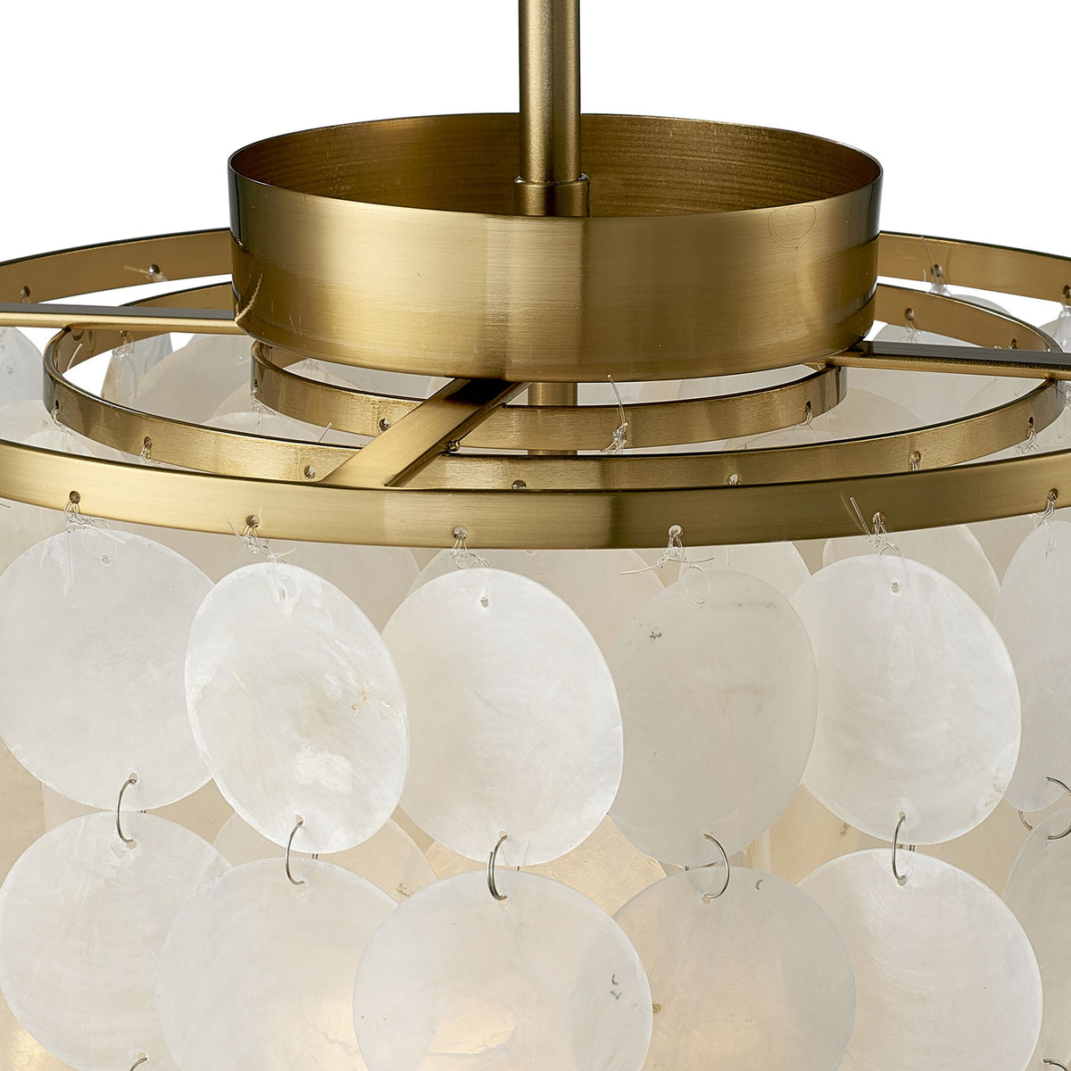 Mirella 1 Light Capiz Pendant 30x54cm