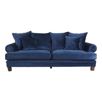 Lisette 3.5 Seater Velvet Sofa Celeste Indigo