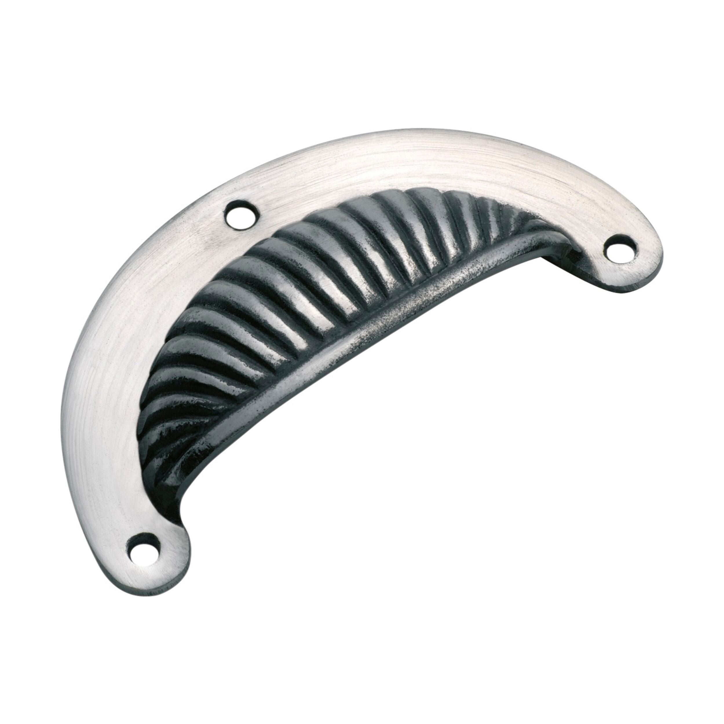 3589 Drawer Pull Fluted Iron Polished Metal H50xL95mm