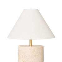 Paola Round Travertine Table Lamp 35cm