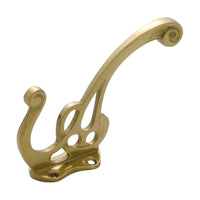 3901 Hat & Coat Hook Nouveau Polished Brass H115xP80mm